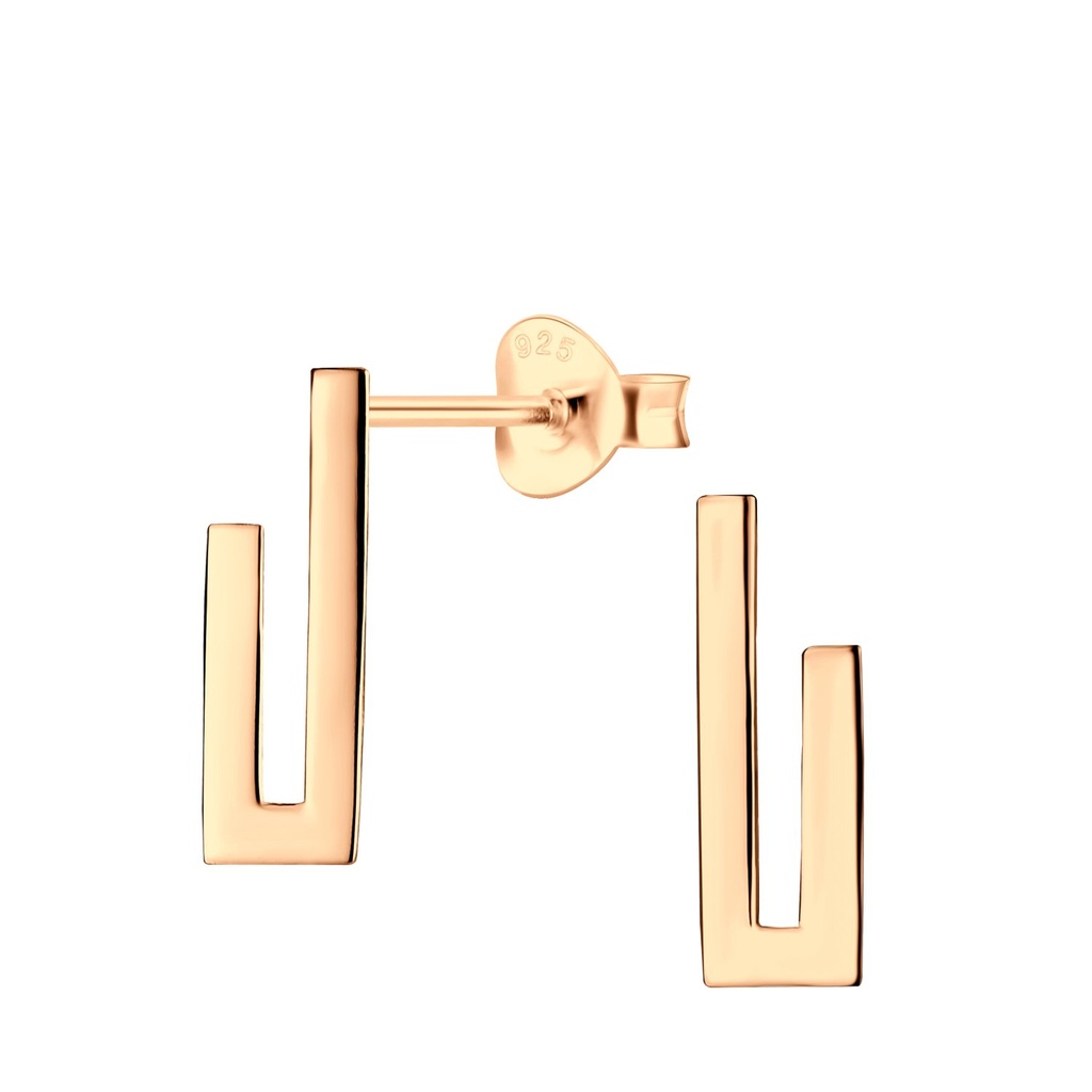 [10011002] Silver Geometric Stud Earrings