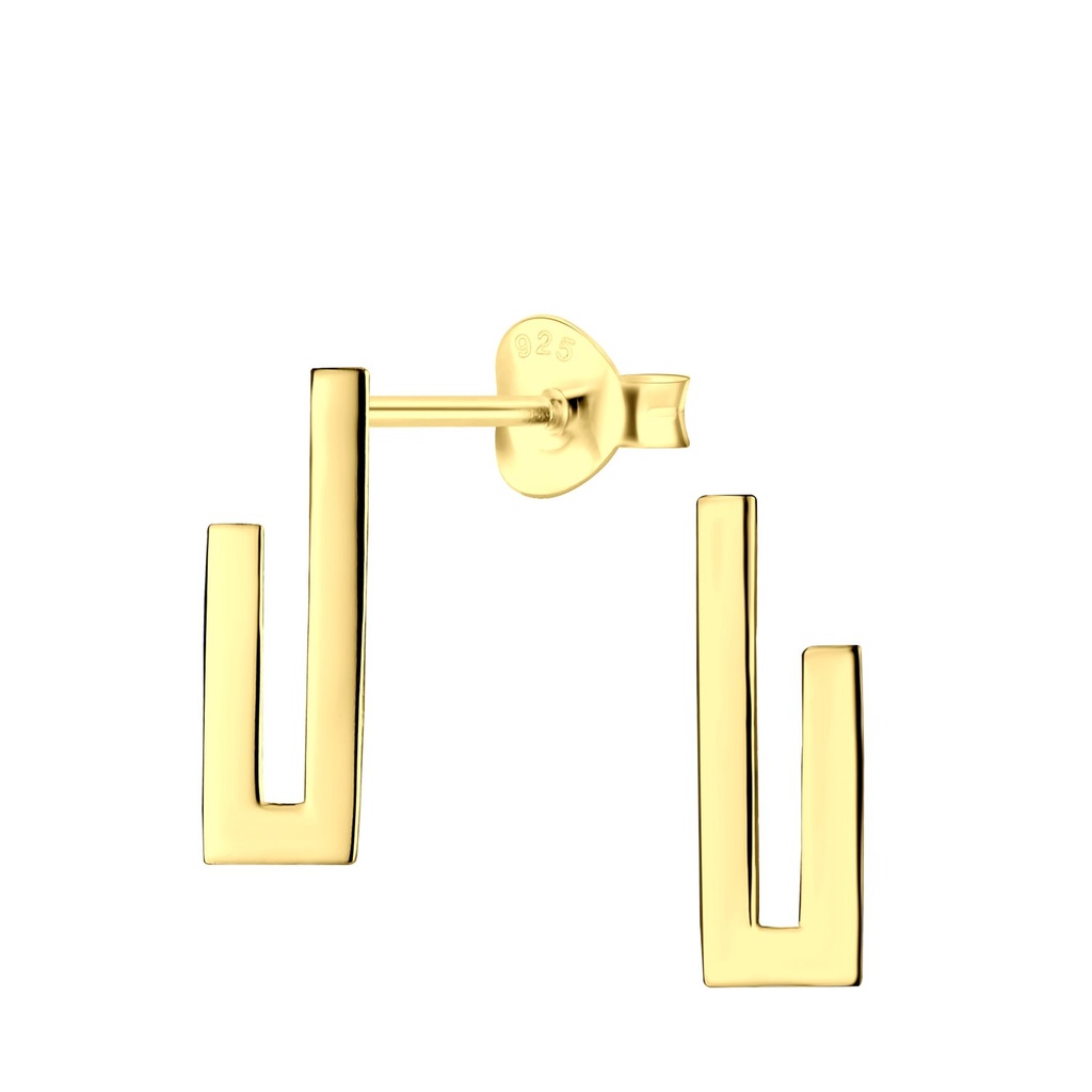 Puces d'oreilles géométriques en argent