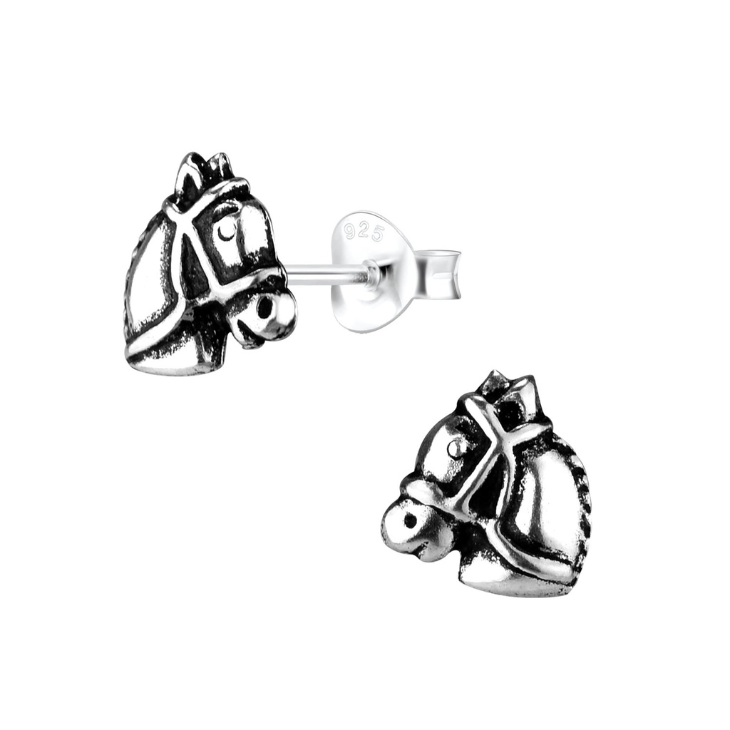 Puces d'oreilles cheval en argent