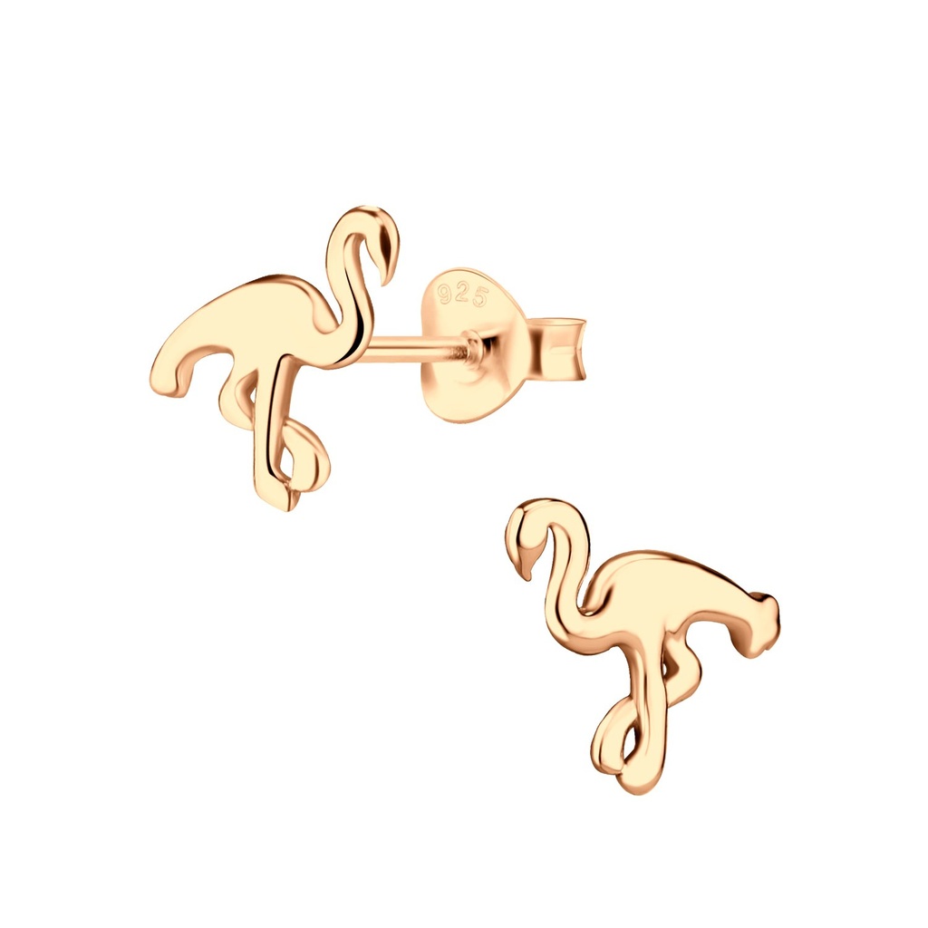 [10010982] Silver Flamingo Stud Earrings