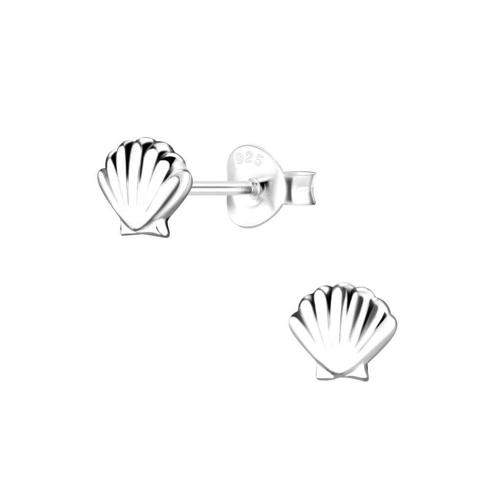 Silver Shell Stud Earrings