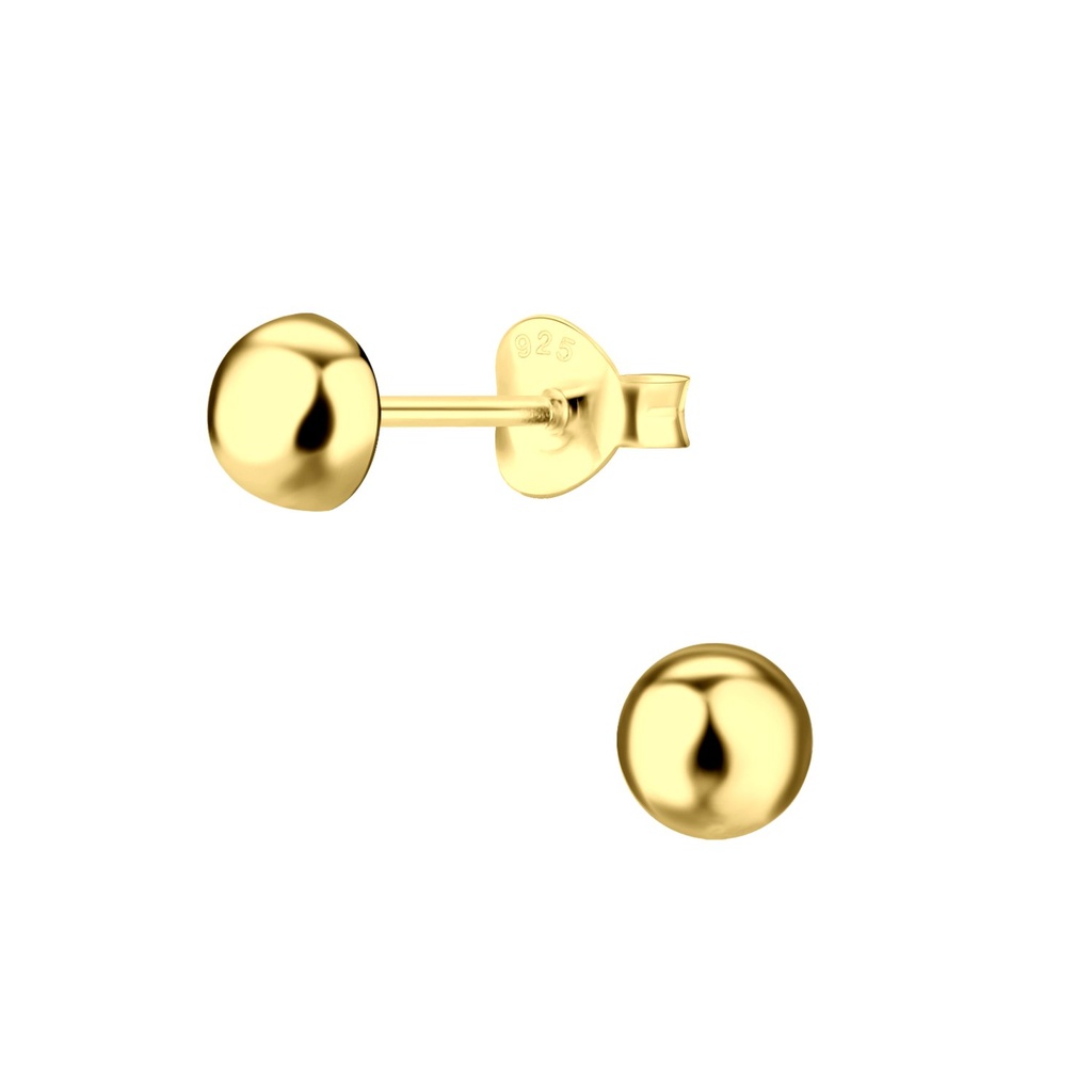 5mm Silver Half Ball Stud Earrings