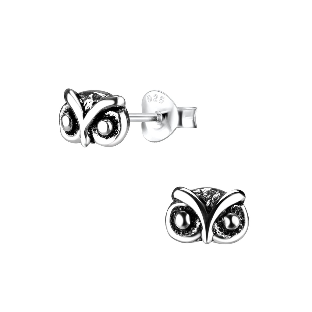 Silver Owl Stud Earrings