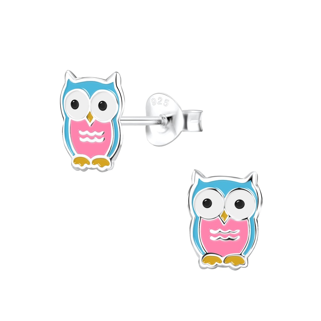 Silver Owl Stud Earrings