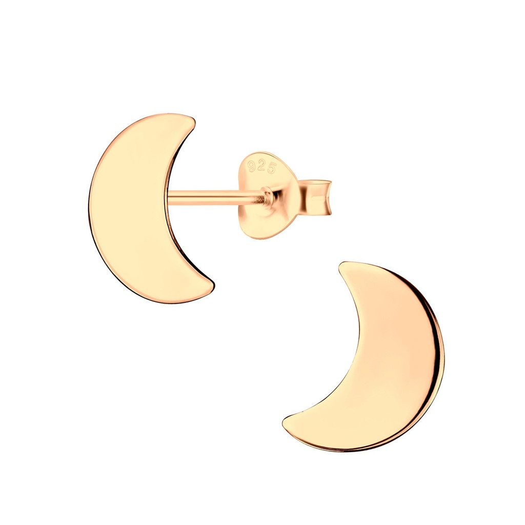 Puces d'oreilles lune en argent