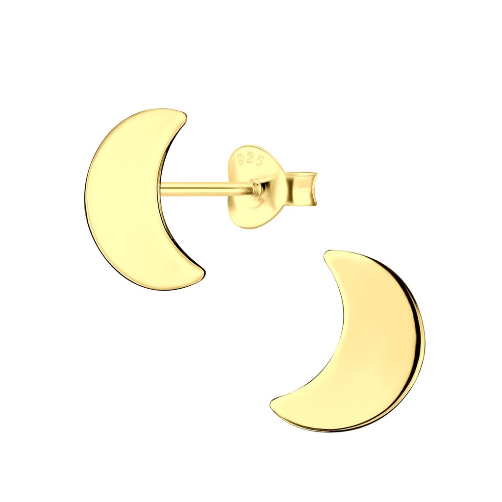 Puces d'oreilles lune en argent