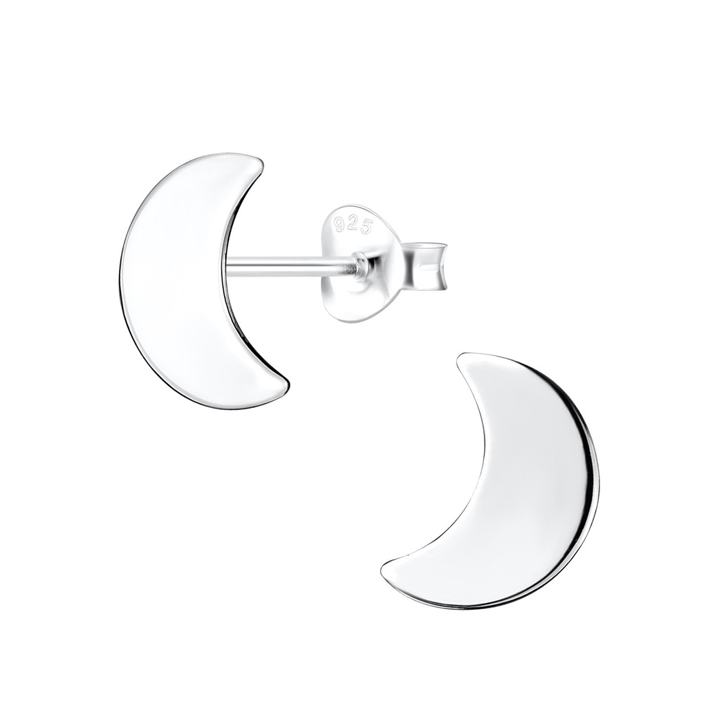 Puces d'oreilles lune en argent