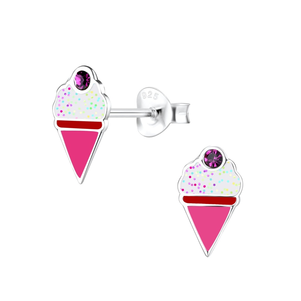 Puces d'oreilles glace en argent