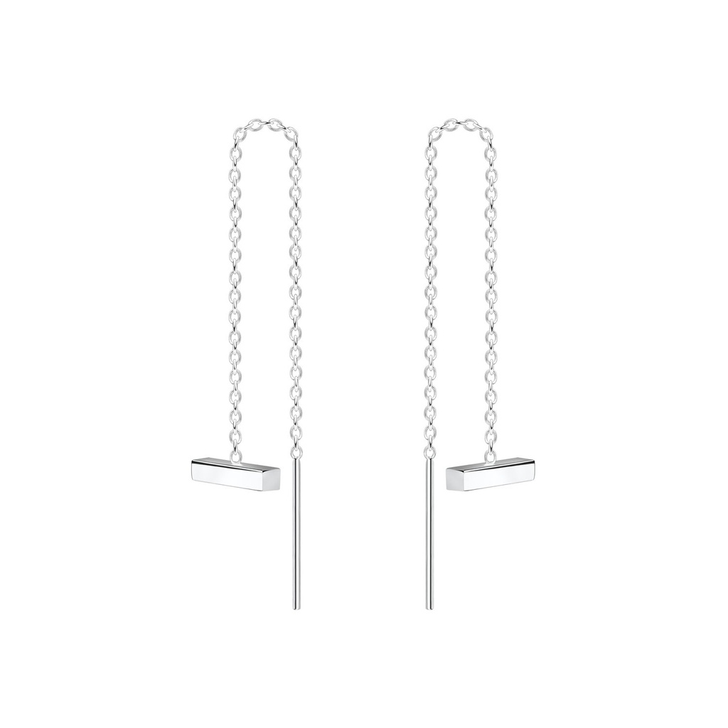 [10010945] Boucles d'oreilles à enfiler barre en argent