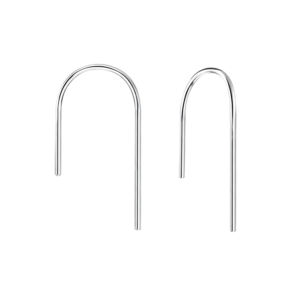 [10011020] Silver Wire Thread Through Earrings