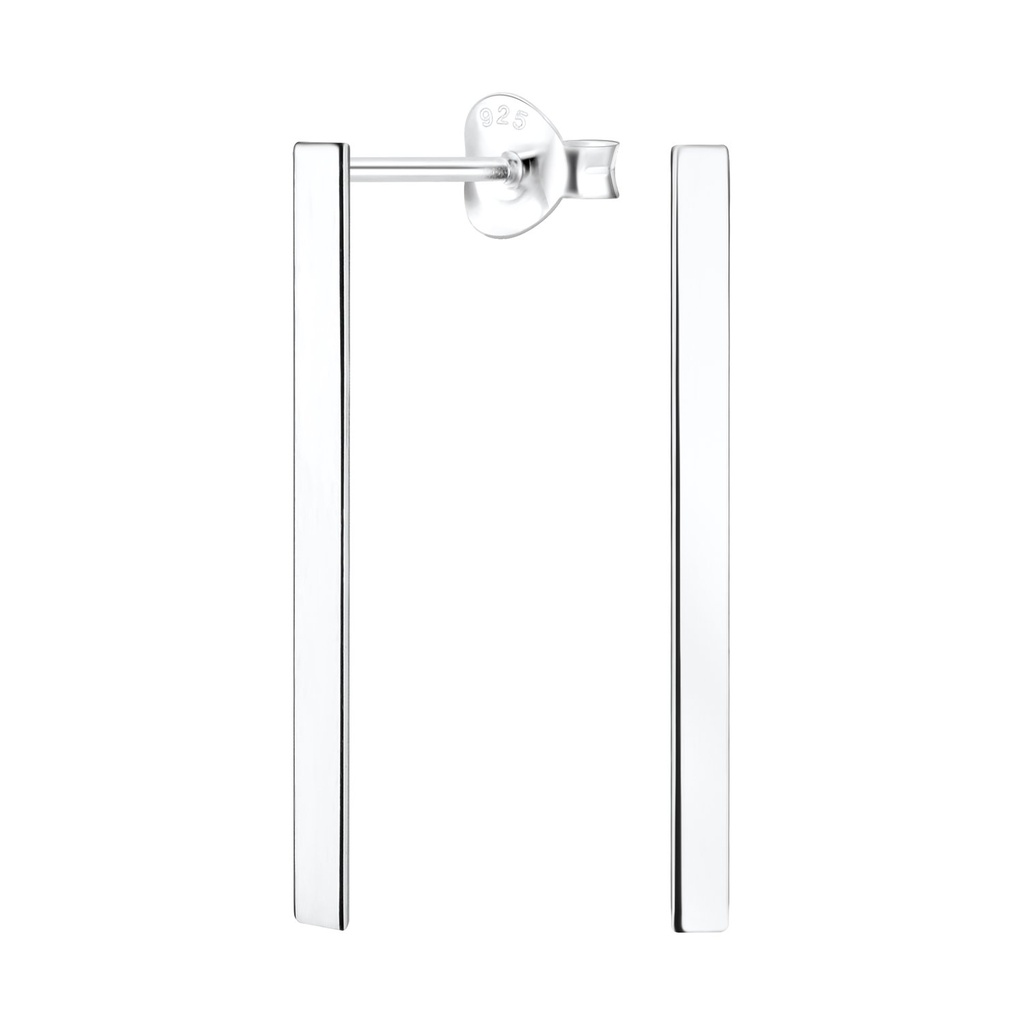 Silver Bar Stud Earrings