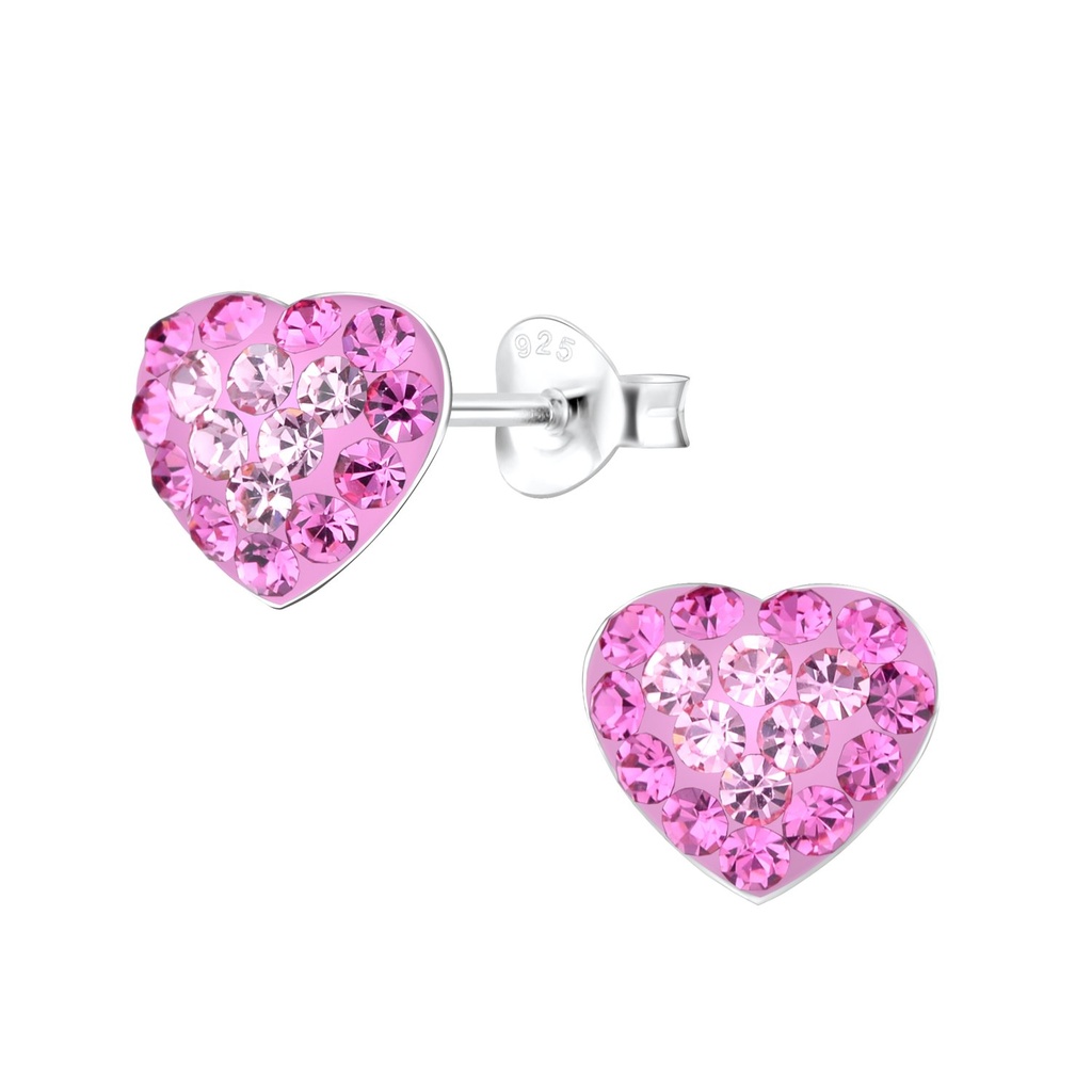 Silver Heart Stud Earrings