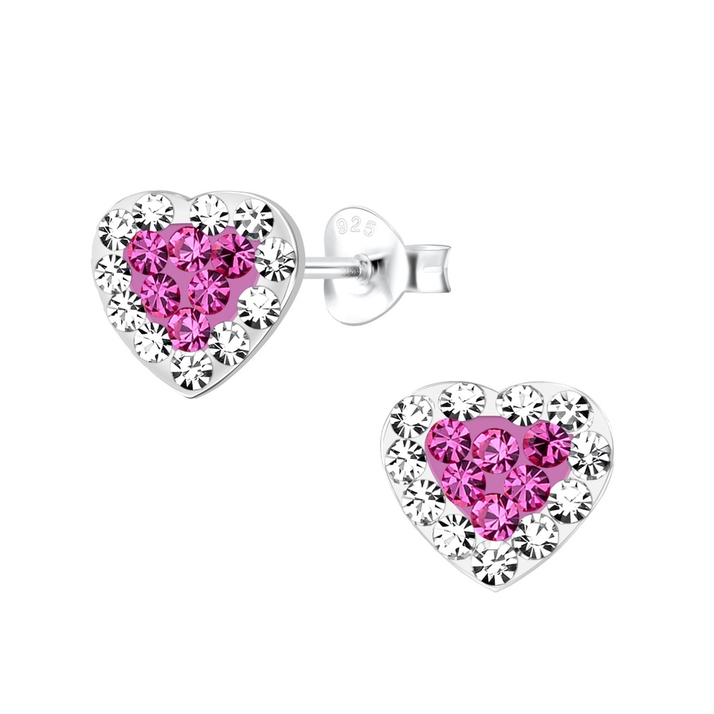 Puces d'oreilles cœur en argent