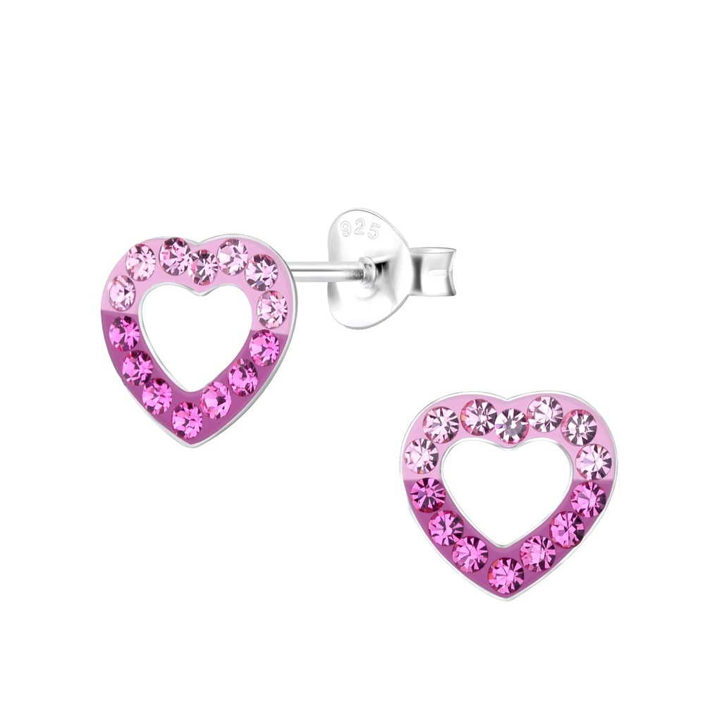 Silver Heart Stud Earrings