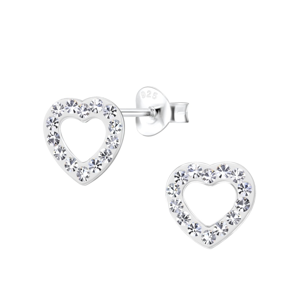 Puces d'oreilles cœur en argent