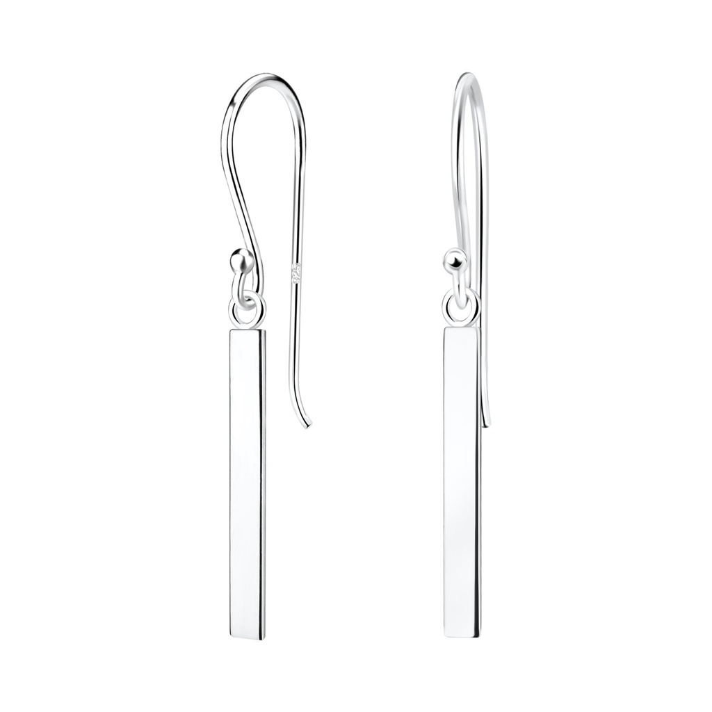 [10010838] Boucles d'oreilles barre en argent