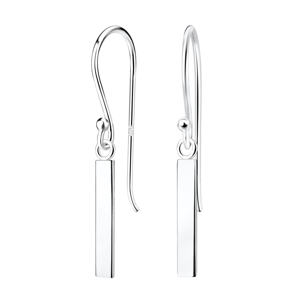 Boucles d'oreilles barre en argent