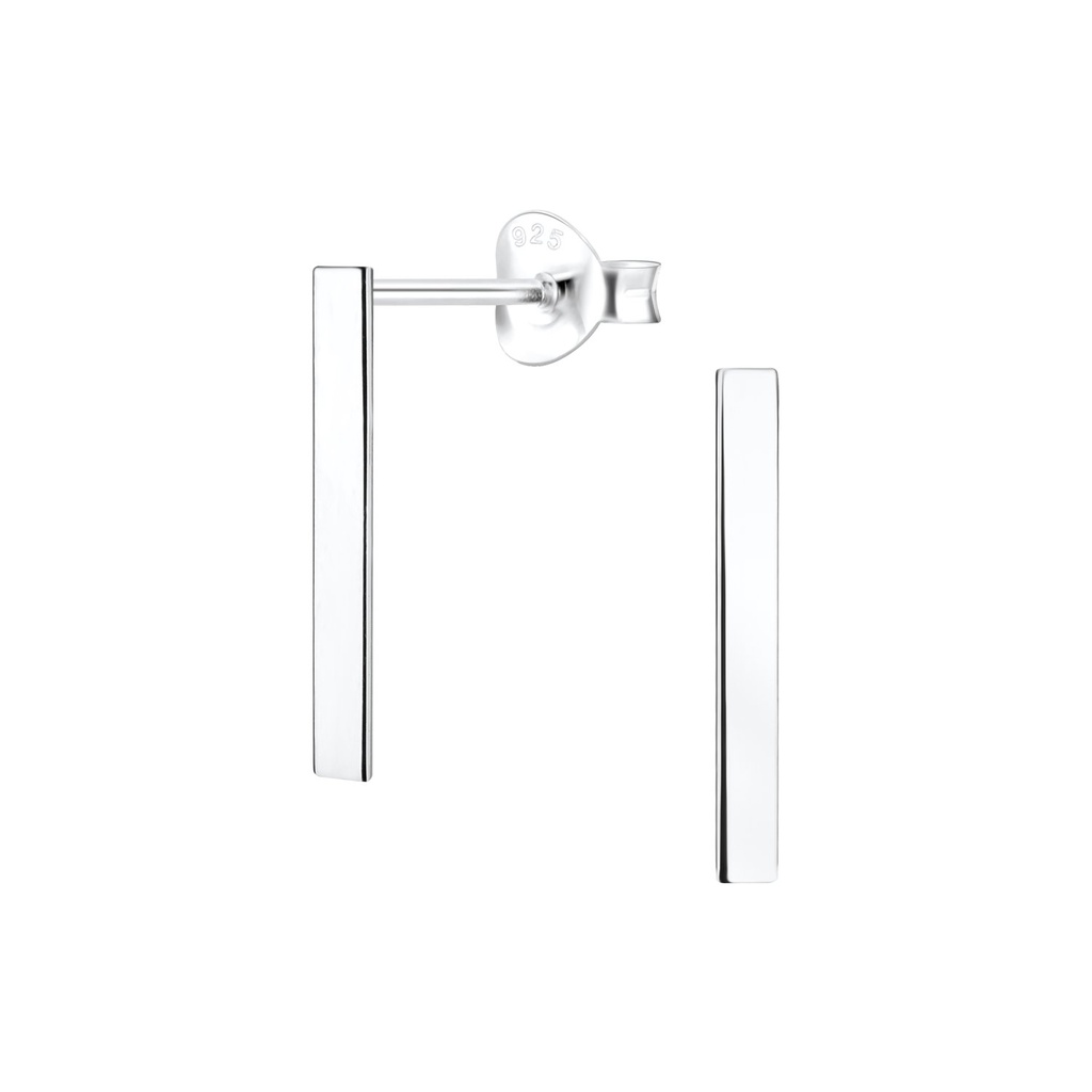 Silver Bar Stud Earrings