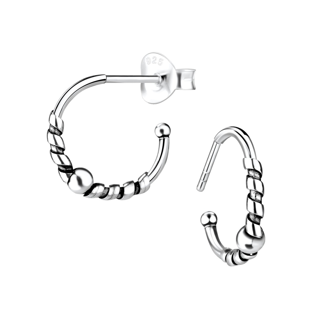 Silver Bali Stud Earrings