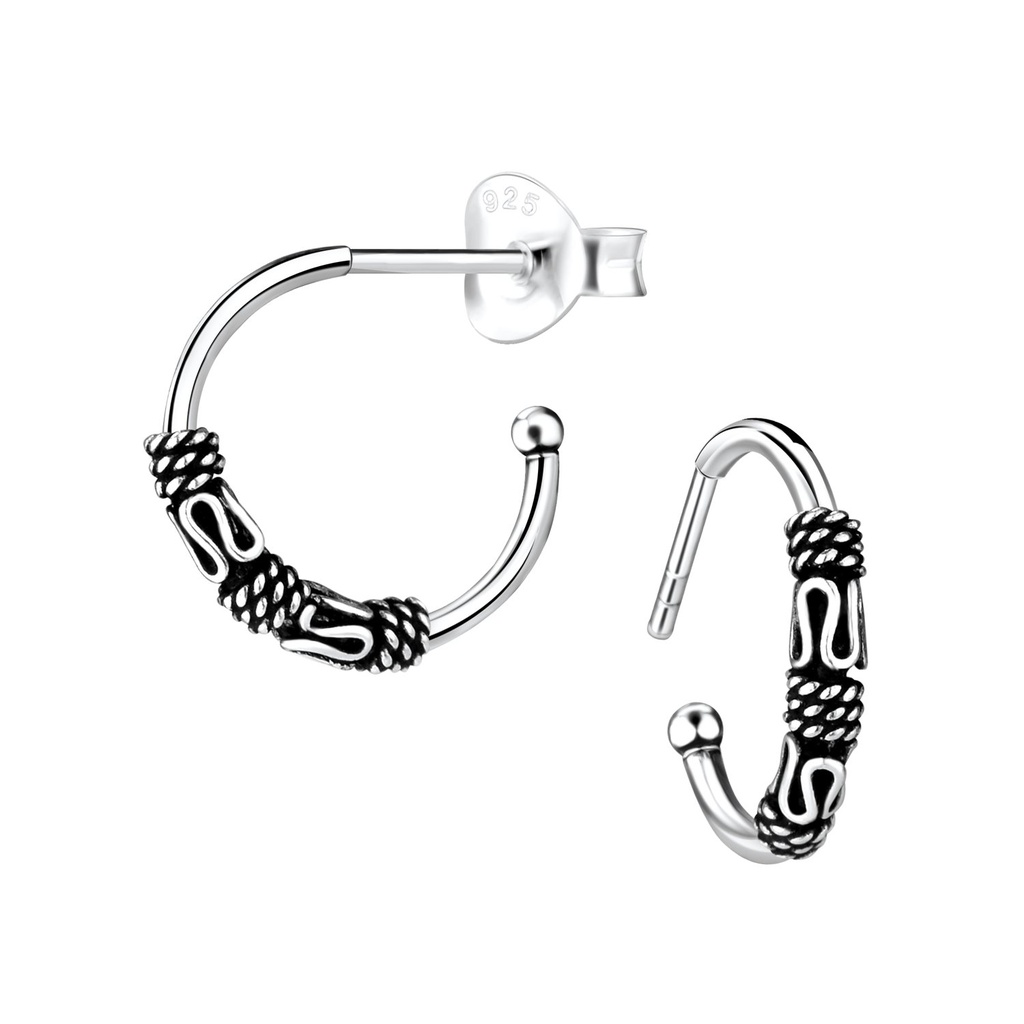 [10010803] Silver Bali Stud Earrings
