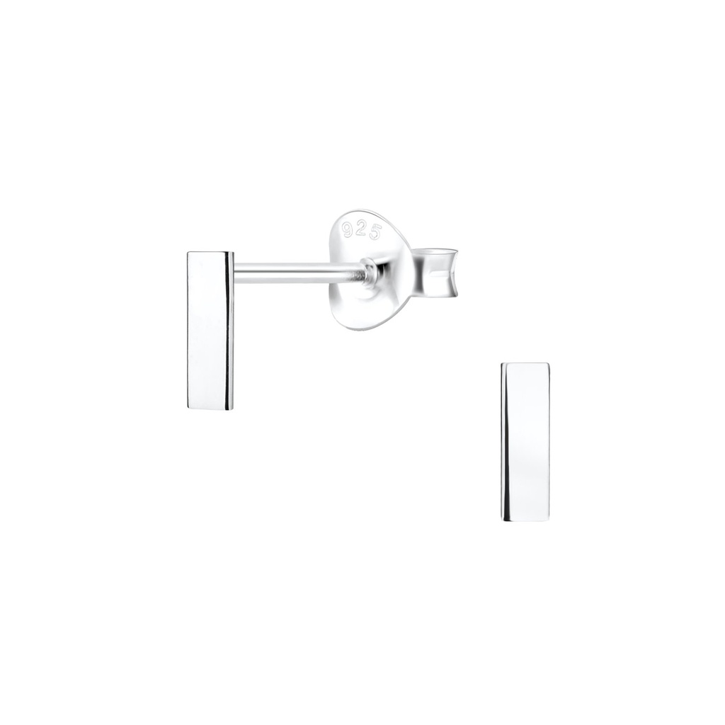 [10010740] Silver Bar Stud Earrings