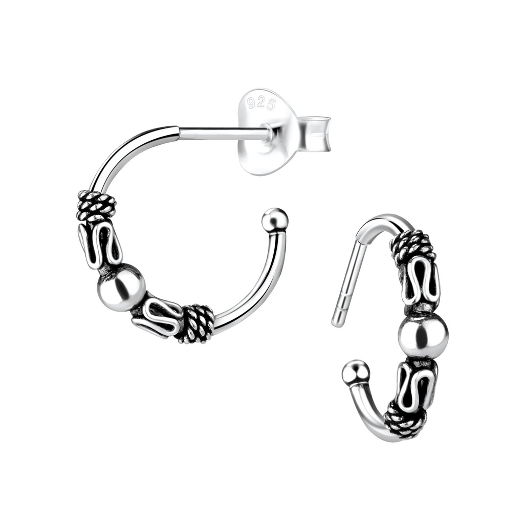 [10010771] Silver Bali Stud Earrings