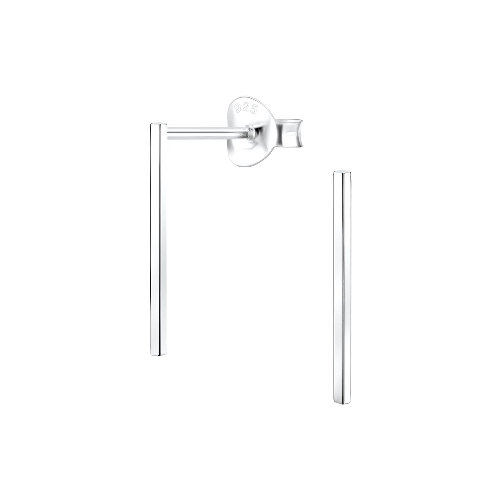 Silver Bar Stud Earrings