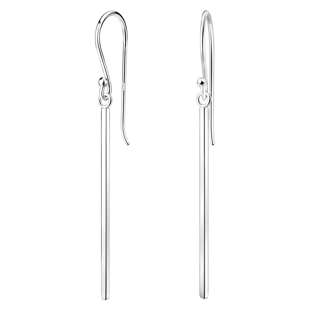 Silver Bar Stud Earrings
