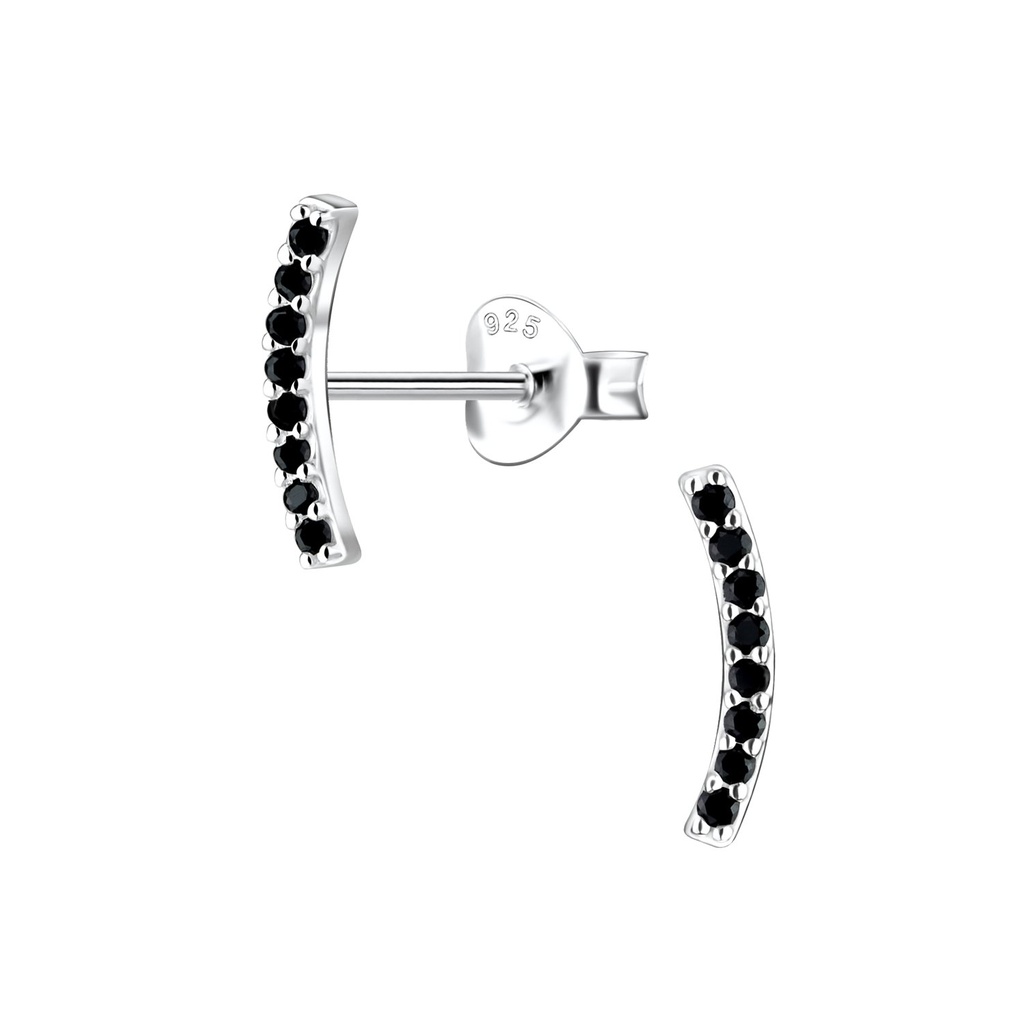 Silver Bar Stud Earrings