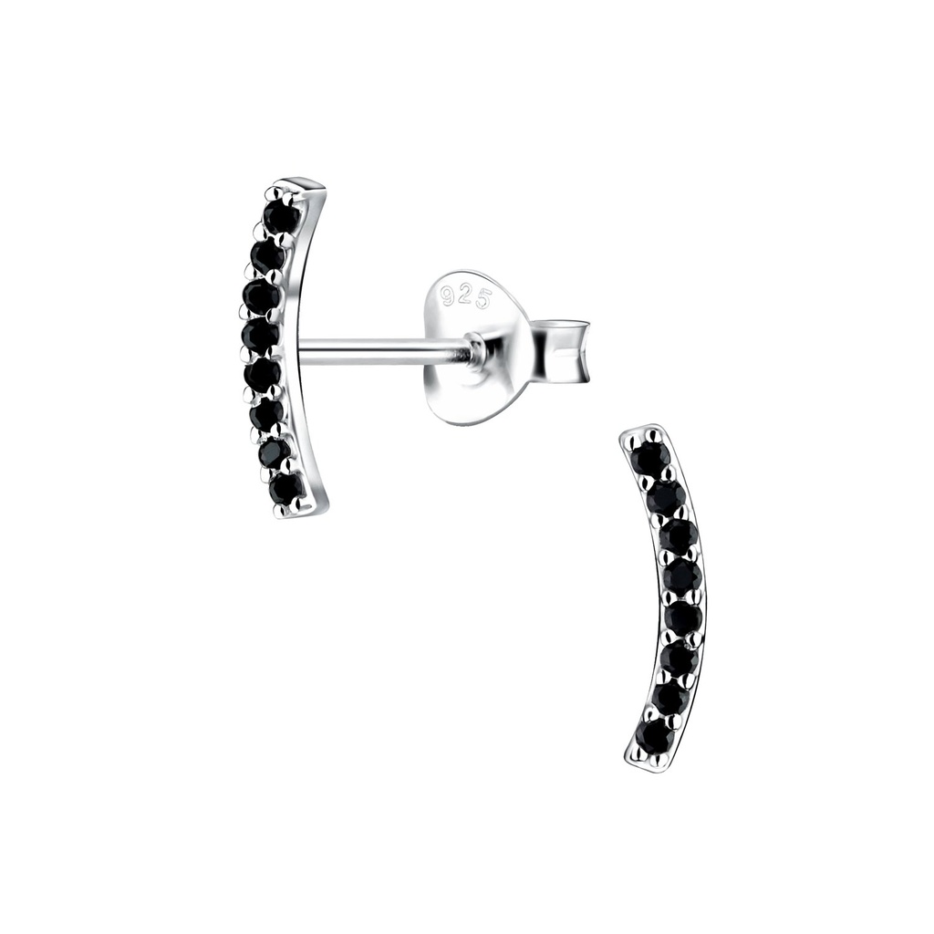 Silver Bar Stud Earrings