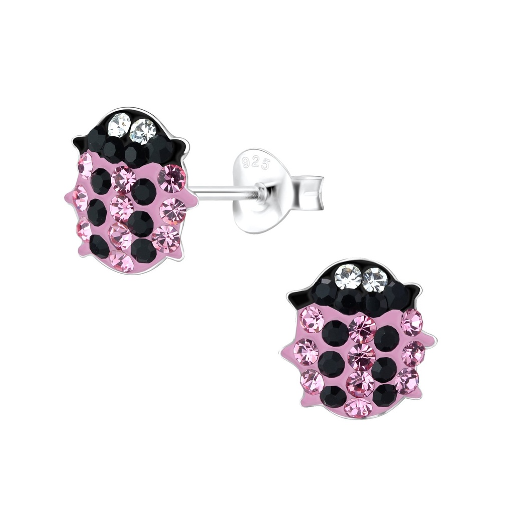 Puces d'oreilles coccinelle en argent