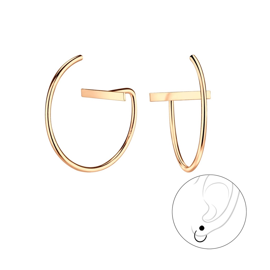 Boucles d'oreilles à enfiler barre en argent