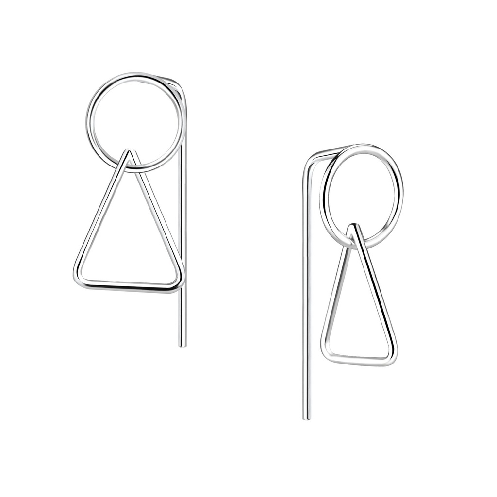 [10010891] Silver Geometric Earrings