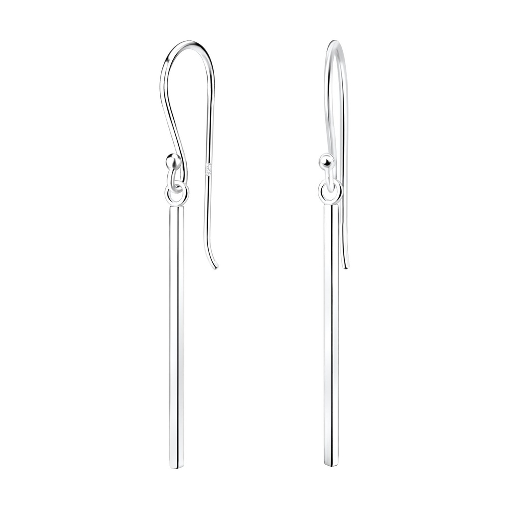 [10010839] Silver Bar Earrings