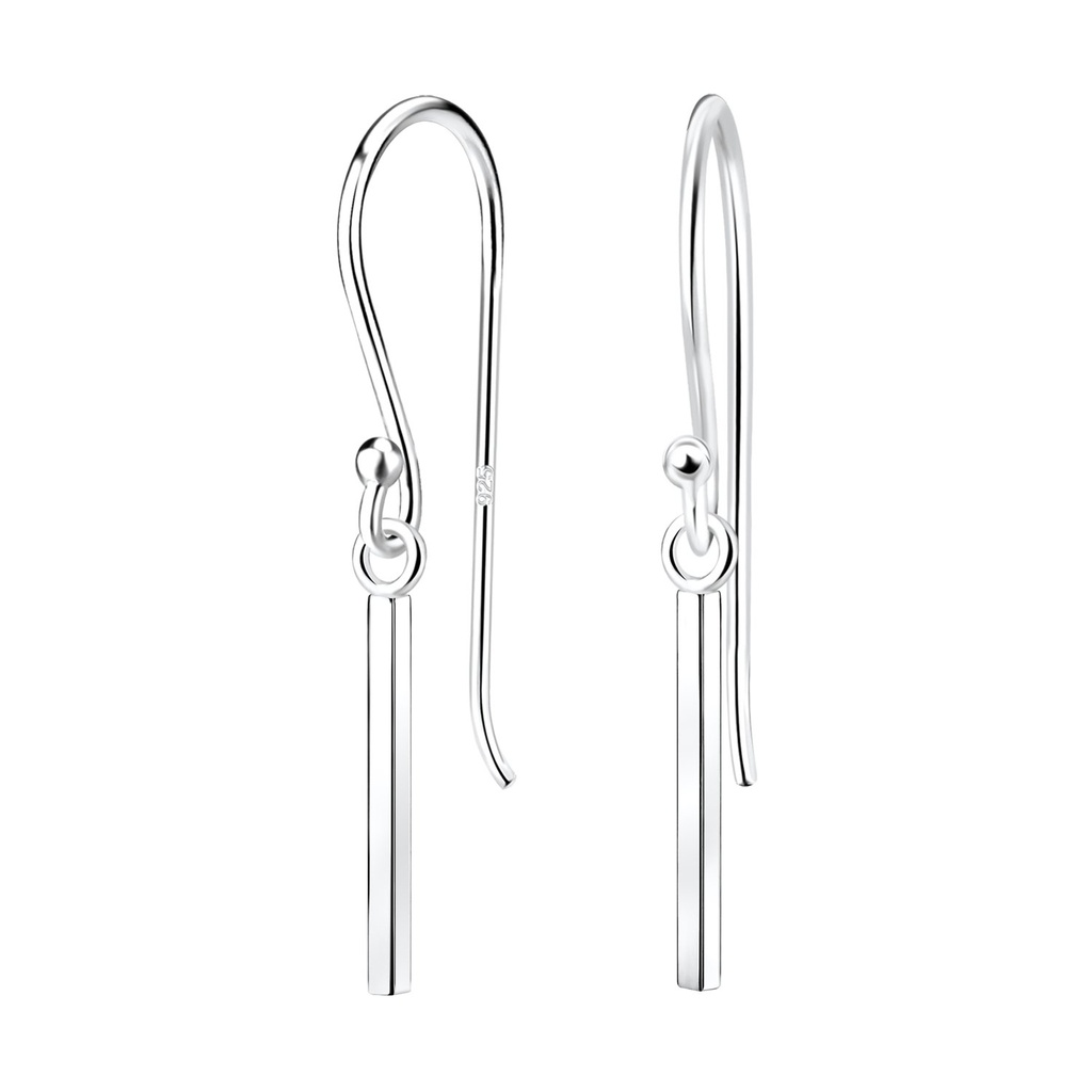 Boucles d'oreilles barre en argent