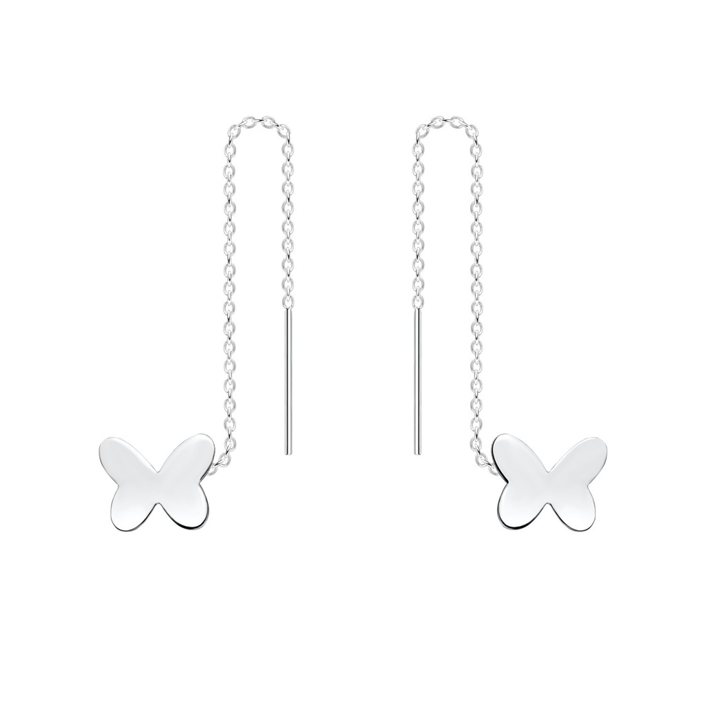 Silver Thread Through Butterfly Earrings
