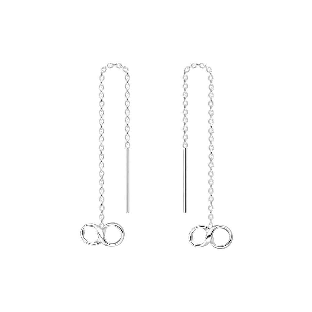 Boucles d'oreilles à enfiler infini en argent