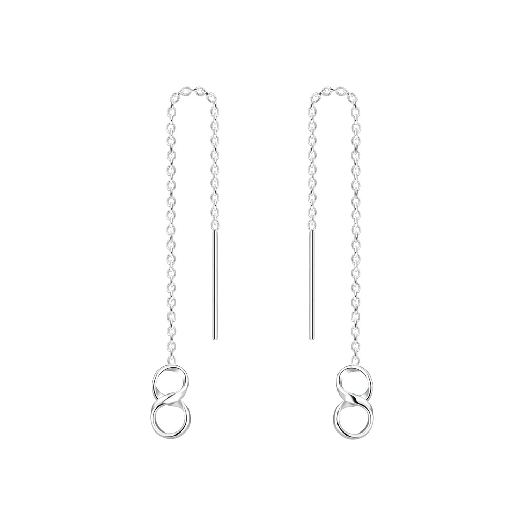 Boucles d'oreilles à enfiler infini en argent