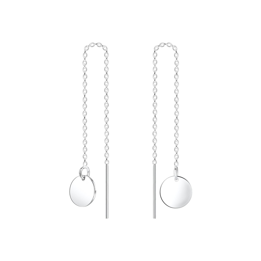 Boucles d'oreilles à enfiler rondes en argent