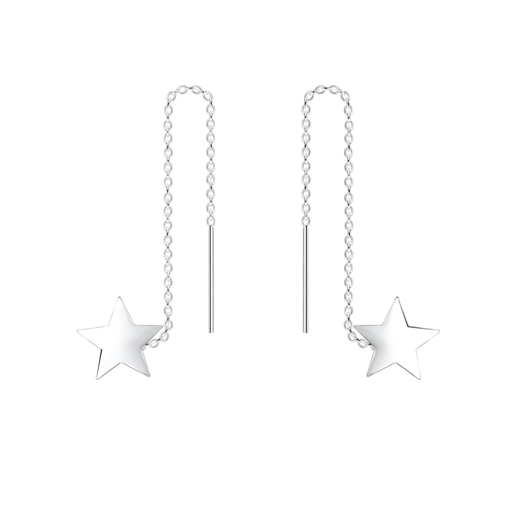 Boucles d'oreilles à enfiler étoile en argent