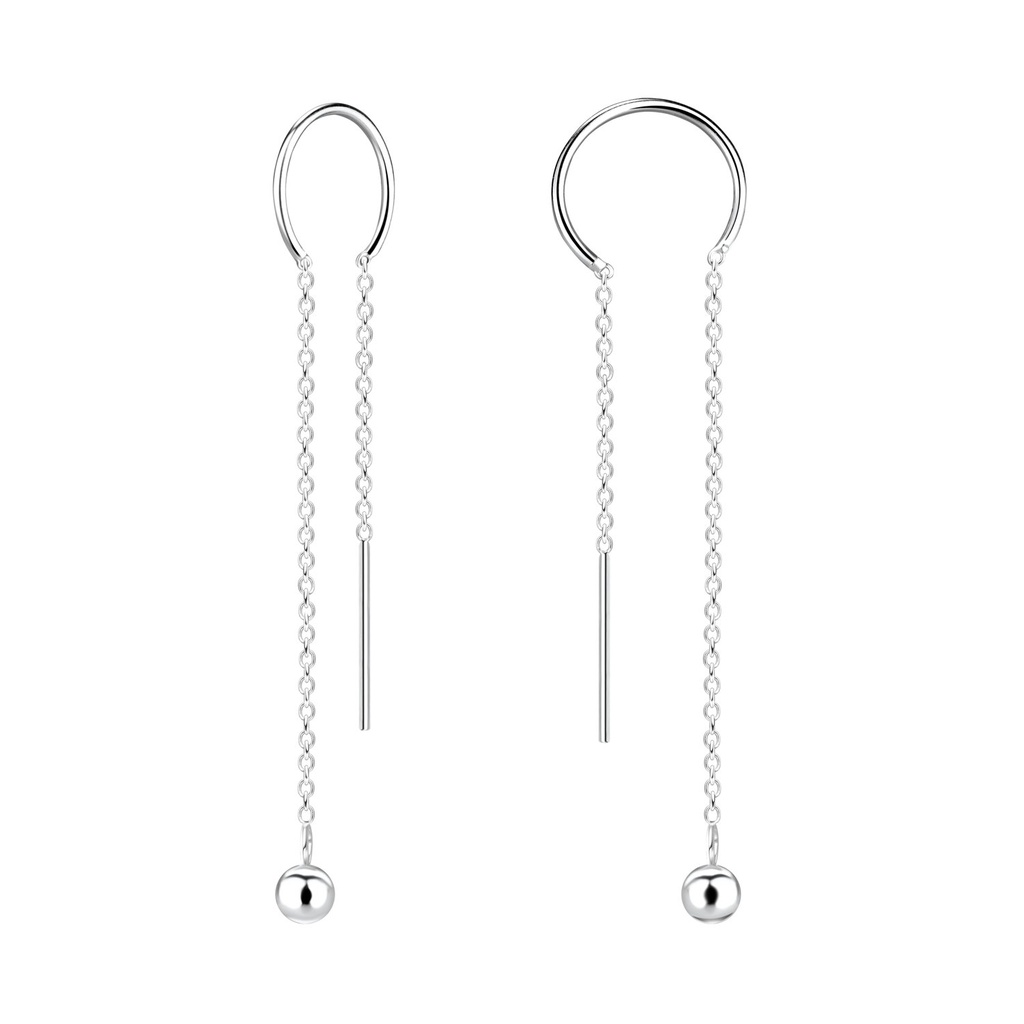 [10010890] Boucles d'oreilles à enfiler boule en argent