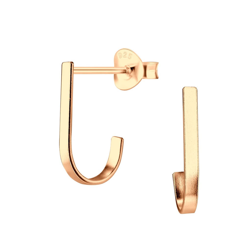 Silver Rectangular Stud Earrings