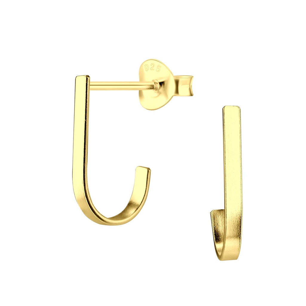 Silver Rectangular Stud Earrings
