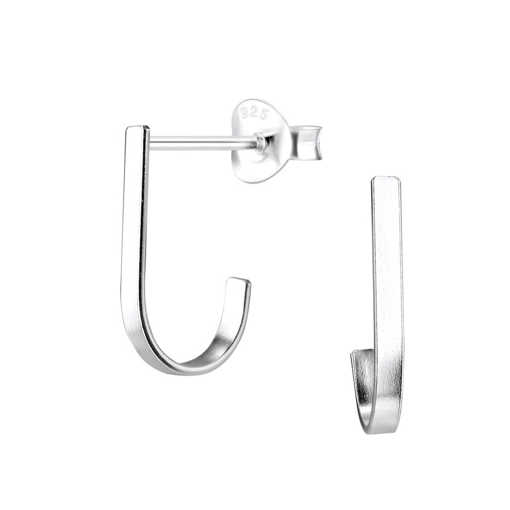 Puces d'oreilles rectangulaires en argent
