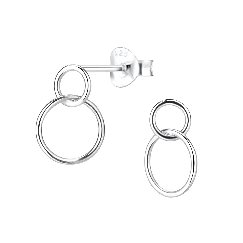 [10011239] Puces d'oreilles cercle torsadées en argent