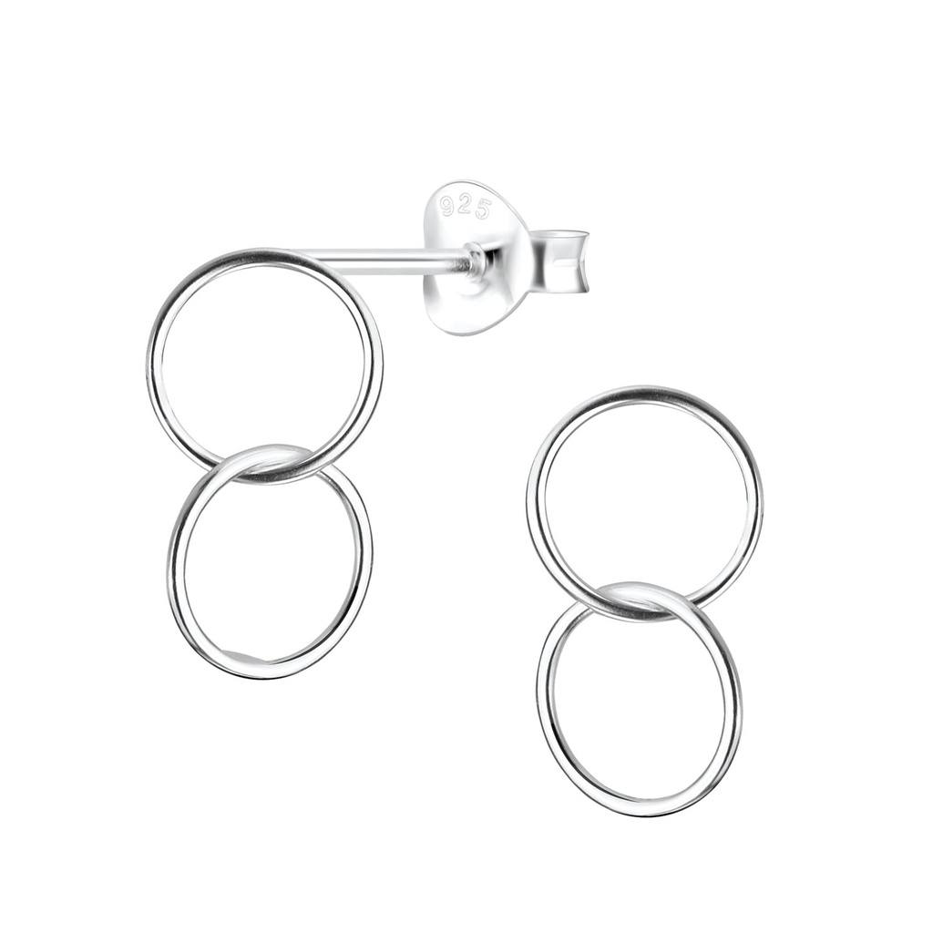 Puces d'oreilles cercle torsadées en argent