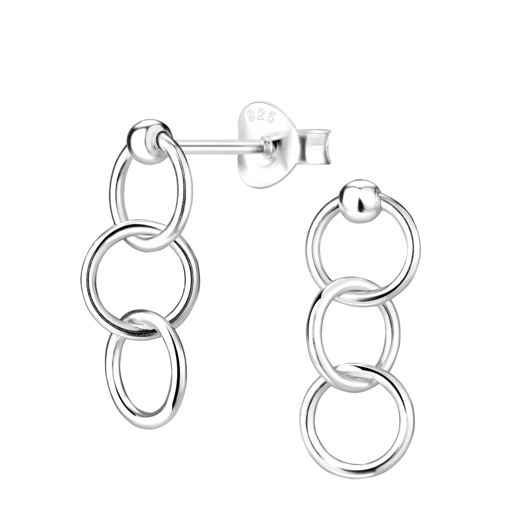 Puces d'oreilles cercle triple en argent