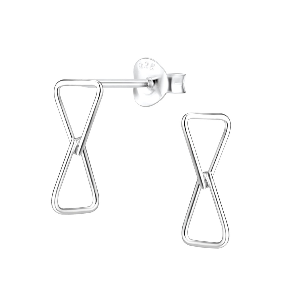 Puces d'oreilles triangle torsadées en argent