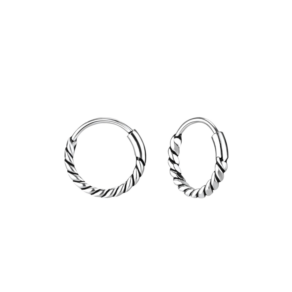 Créoles Bali en argent 10 mm