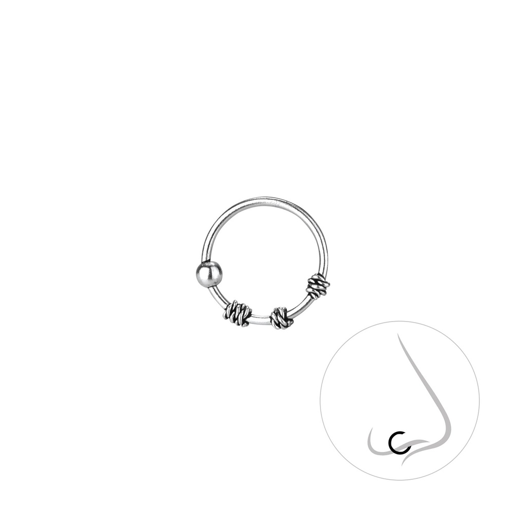 Anneau de nez en argent 9 mm